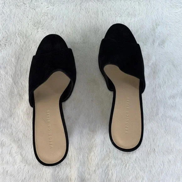 EUC Veronica Beard Womens Dali Suede & Cork Wedge Platform Sandals Black Sz 9.5 - Picture 5 of 8